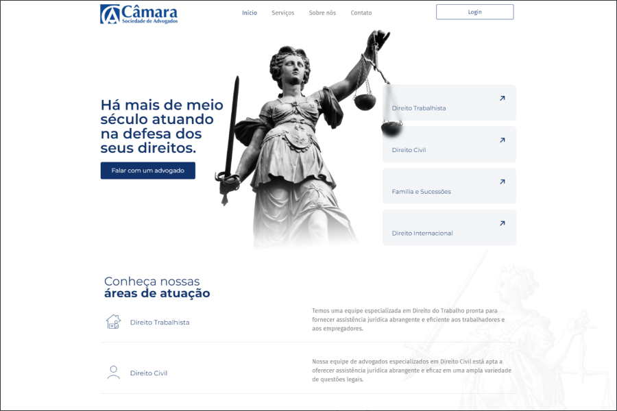 Foto do website Câmara Advogados Associados - Portfólio